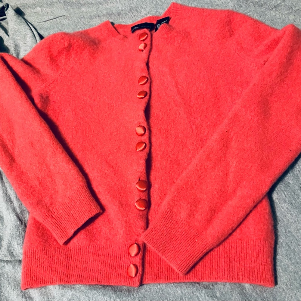 100% Cashmere Girls Small Coral Cardigan Sweater